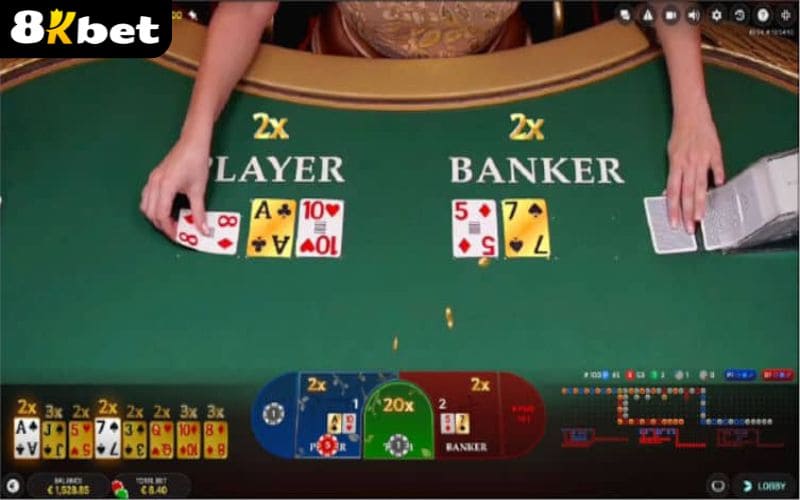 Baccarat online tại Casino 8KBET có đa dạng bàn cược