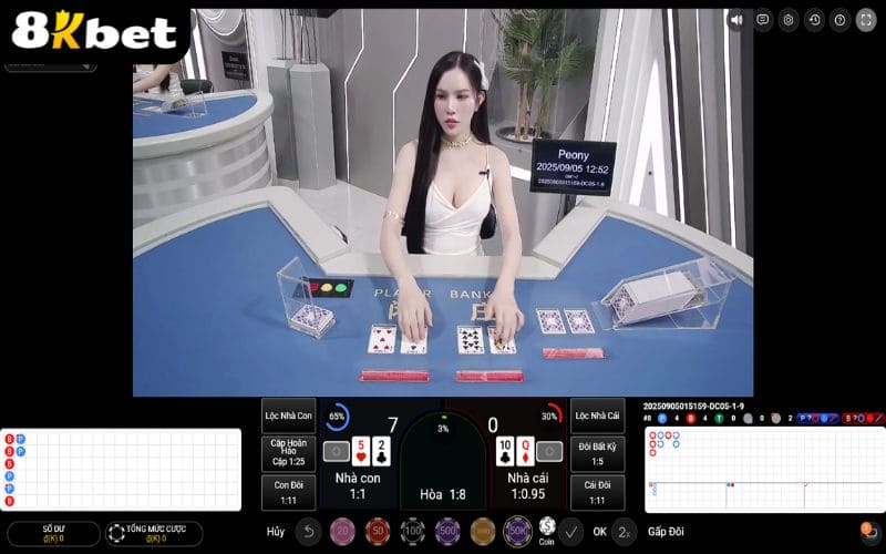 Baccarat online tại Casino 8KBET có nhiều cửa đặt cược hấp dẫn