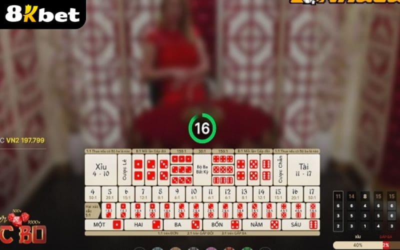 Luật chơi Tài Xỉu Online tại Casino 8KBET