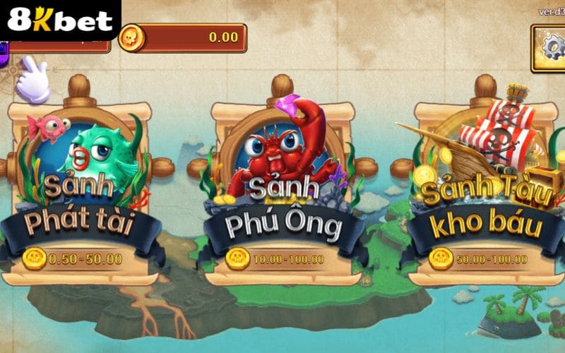 Thuyền Quỷ Bắn Cá có 3 sảnh cược khác nhau